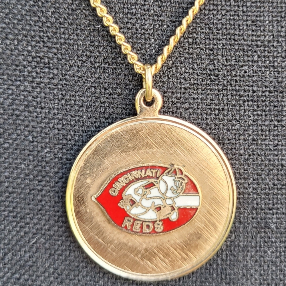 Vintage Cincinnati Reds Mr. Red MLB Baseball Pendant Necklace Sports Memorabilia